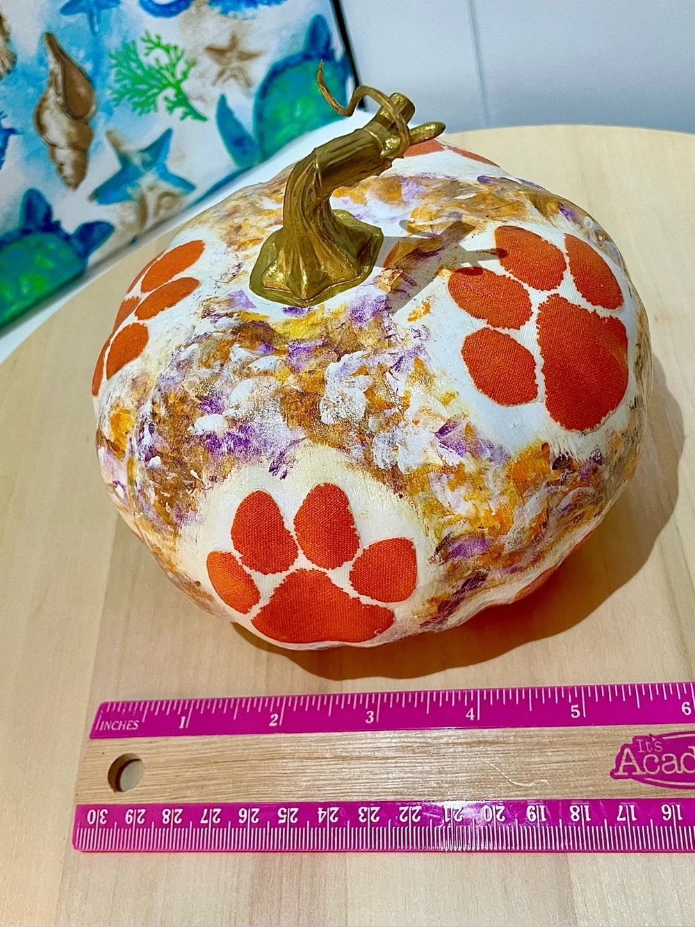 Clemson Themed Pumpkin